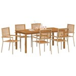 vidaXL Ensemble de salle à manger pour jardin 7 Pièces Beige