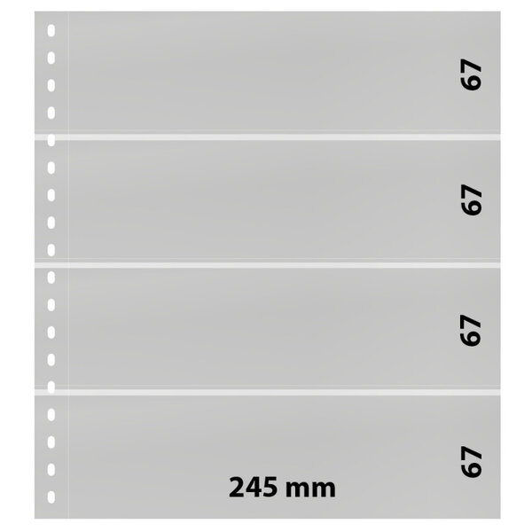 Feuilles de classement Omnia Lindner à 4 bandes pour timbres-poste. Fond - Blanc