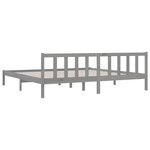 vidaXL Cadre de lit sans matelas gris bois massif 200x200 cm