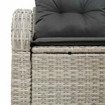 vidaXL Canapé de jardin Gris clair 124 x 62 x 69cm polyrotin