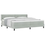 vidaXL Lit à ressorts avec matelas Gris clair 200 x 200 cm Polyester
