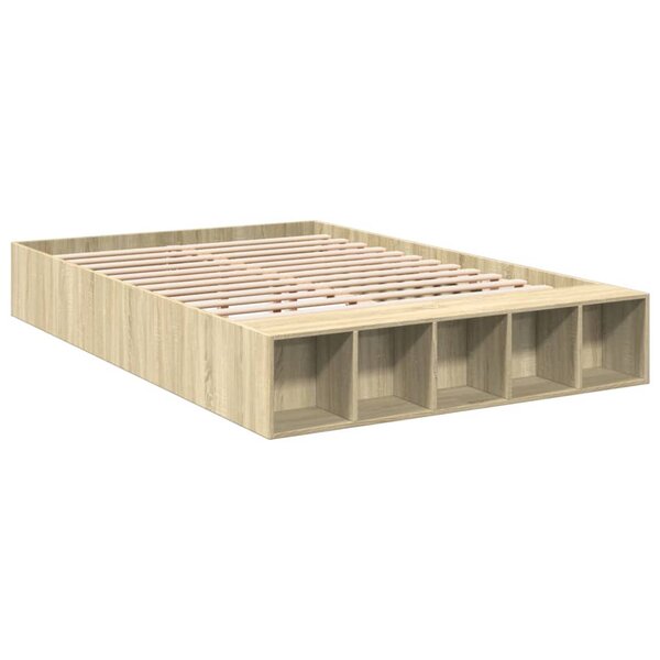 vidaXL Cadre de lit chêne sonoma 160x200 cm bois d'ingénierie