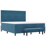 vidaXL Lit avec sommier et banc bleu foncé 180x200 cm en velours