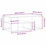 vidaXL Table basse Chêne noir 100 x 50 x 40 cm Bois d'ingénierie