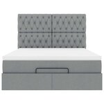 VidaXL Cadre de lit ottoman et matelas gris clair 140x200 cm tissu