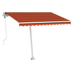 vidaXL Auvent automatique capteur de vent/LED 350x250 cm Orange/marron