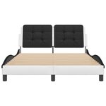 vidaXL Cadre de lit avec LED sans matelas blanc et noir 140x190 cm