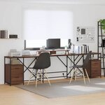 vidaXL Bureau Chêne brun 182 x 101 x 87 5 cm Bois d'ingénierie