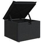 vidaXL Salon de jardin 4 Pièces avec coussins noir résine tressée