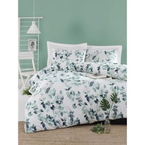 Parure de lit - housse de couette 220 x 240 + 2 taies d'oreiller 60 x 60  65  coton- Vert
