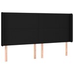 vidaXL Tête de lit à LED Noir 203x16x118/128 cm Tissu
