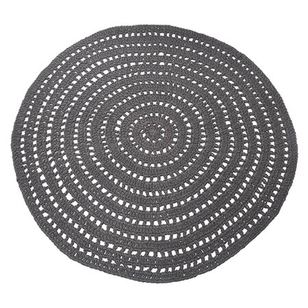 Label51 tapis tricoté coton rond 150 cm anthracite