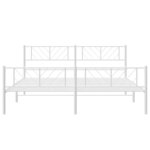vidaXL Cadre de lit métal avec tête de lit/pied de lit blanc 193x203cm