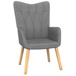 vidaXL Chaise de relaxation avec tabouret Gris foncé Tissu