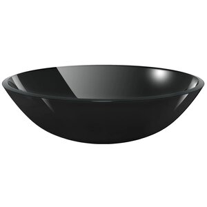vidaXL Lavabo Verre trempé 42 cm Noir