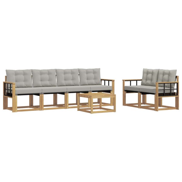 vidaXL Ensemble de canapés d'extérieur 7 pc Blanc et gris clair