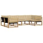 vidaXL Ensemble de canapés d'extérieur 6 pc Blanc et Beige