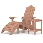 vidaXL Chaise de jardin Adirondack repose-pied table PEHD Marron