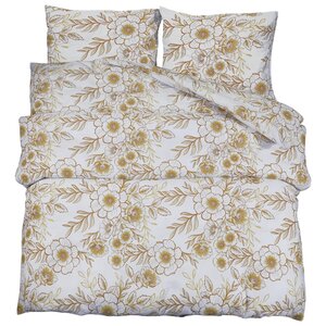 vidaXL Ensemble de housse de couette blanc et marron 200x200 cm Coton