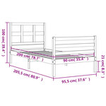 vidaXL Cadre de lit sans matelas blanc 90x200 cm bois massif