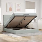 VidaXL Cadre de lit ottoman et matelas gris clair 180x200cm velours