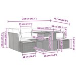 vidaXL Ensemble de canapé de jardin 7 Pièces Gris Poly rotin