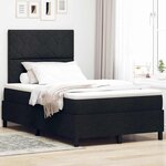 vidaXL Lit à ressorts avec matelas et LED - Noir 120 x 200 cm en tissu
