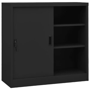 vidaXL Armoire de bureau porte coulissante Anthracite 90x40x90cm Acier