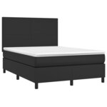 vidaXL Sommier à lattes de lit avec matelas et LED Noir 140x190 cm