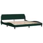 vidaXL Cadre de lit Dover vert foncé 200x200 cm velours