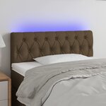 vidaXL Tête de lit à LED Marron foncé 90x7x78/88 cm Tissu