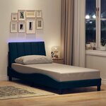vidaXL Cadre de lit sans matelas bleu 80x200 cm tissu
