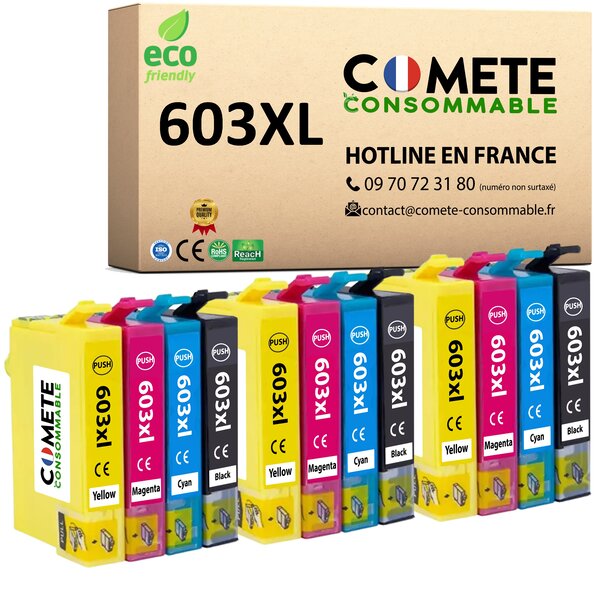 603XL - 12 cartouches compatibles pour Epson 603 XL - COMETE