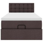 vidaXL Lit ottoman avec matelas marron foncé 100x200 cm tissu