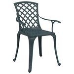 vidaXL Chaises de jardin lot de 2 vert aluminium coulé
