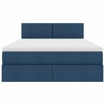 vidaXL Lit avec rangement et LED Bleu 140 x 190 cm Polyester