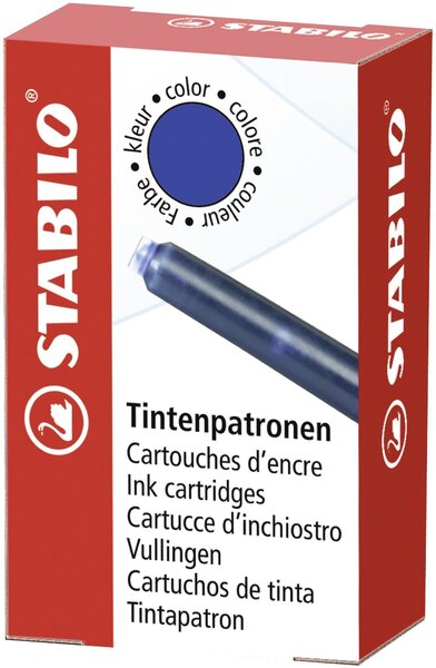 Boîtes de 6 cartouches à encre bleue x 24 stabilo