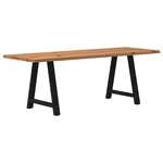 vidaXL Table à manger et bord naturel bois massif chêne rectangulaire