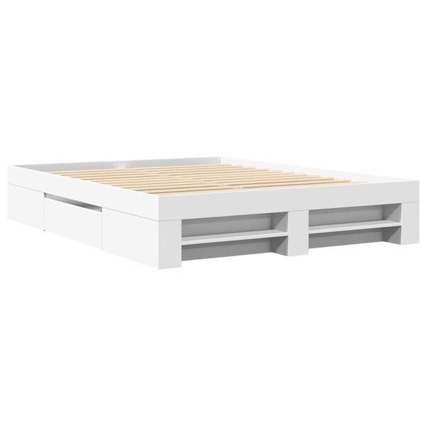 vidaXL Cadre de lit sans matelas blanc 160x200 cm bois d'ingénierie