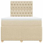 vidaXL Sommier à lattes de lit avec matelas crème 120x190 cm tissu