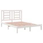 vidaXL Cadre de lit sans matelas blanc 140x190 cm bois de pin massif