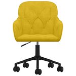 vidaXL Chaise pivotante de bureau Jaune Velours