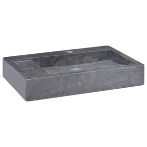 vidaXL Lavabo Noir 58x39x10 cm Marbre