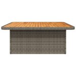 vidaXL Table de jardin gris 110x110x71 cm Résine tressée bois d'acacia