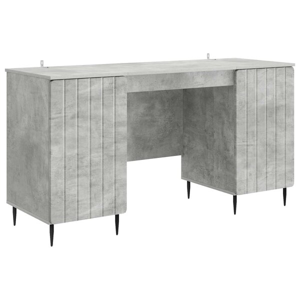 vidaXL Bureau Gris béton 142 5 x 50 x 75 cm Bois d'ingénierie