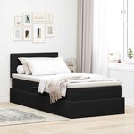 vidaXL Lit de Rangement avec matelas Noir 100 x 200 cm Velours