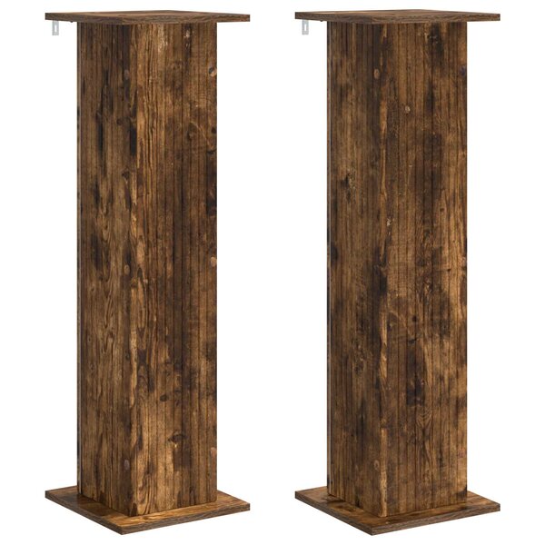 vidaXL Support de Plante 2 pc Chêne fumé 30 5 x 30 x 100 5 cm