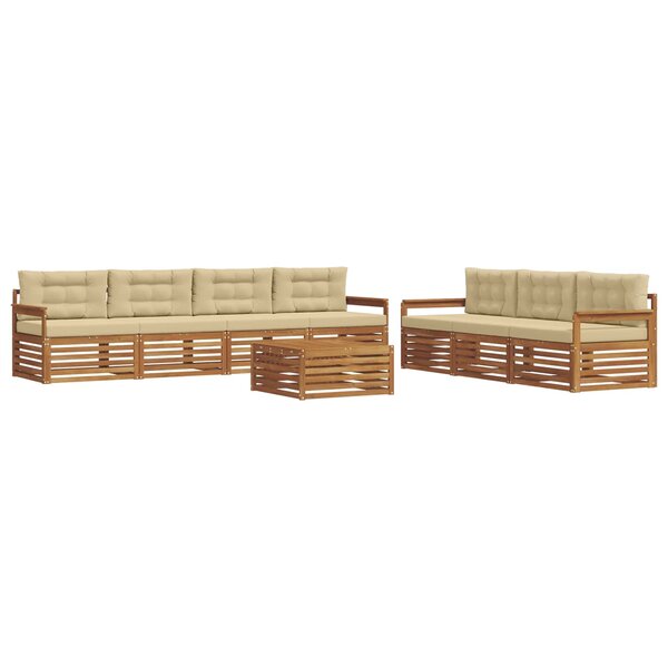 vidaXL Ensemble de canapés d'extérieur 8 pc Naturel et Beige