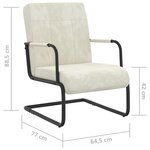 Vidaxl chaise cantilever blanc crème velours