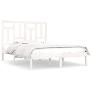 vidaXL Cadre de lit sans matelas blanc 150x200 cm bois de pin massif